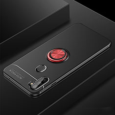 Coque Ultra Fine Silicone Souple Housse Etui avec Support Bague Anneau Aimante Magnetique pour Samsung Galaxy A11 Rouge et Noir
