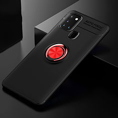 Coque Ultra Fine Silicone Souple Housse Etui avec Support Bague Anneau Aimante Magnetique pour Samsung Galaxy A21s Rouge et Noir
