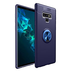 Coque Ultra Fine Silicone Souple Housse Etui avec Support Bague Anneau Aimante Magnetique pour Samsung Galaxy Note 9 Bleu