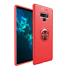 Coque Ultra Fine Silicone Souple Housse Etui avec Support Bague Anneau Aimante Magnetique pour Samsung Galaxy Note 9 Rouge