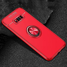 Coque Ultra Fine Silicone Souple Housse Etui avec Support Bague Anneau Aimante Magnetique pour Samsung Galaxy S8 Plus Rouge