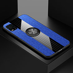 Coque Ultra Fine Silicone Souple Housse Etui avec Support Bague Anneau Aimante Magnetique pour Xiaomi Mi 10 Lite Bleu