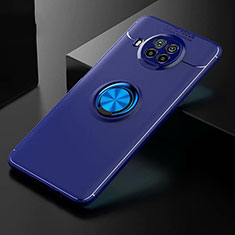 Coque Ultra Fine Silicone Souple Housse Etui avec Support Bague Anneau Aimante Magnetique pour Xiaomi Mi 10i 5G Bleu