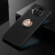 Coque Ultra Fine Silicone Souple Housse Etui avec Support Bague Anneau Aimante Magnetique pour Xiaomi Mi 10i 5G Or et Noir
