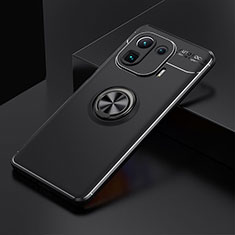 Coque Ultra Fine Silicone Souple Housse Etui avec Support Bague Anneau Aimante Magnetique pour Xiaomi Mi 11 Pro 5G Noir