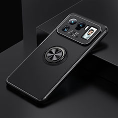 Coque Ultra Fine Silicone Souple Housse Etui avec Support Bague Anneau Aimante Magnetique pour Xiaomi Mi 11 Ultra 5G Noir