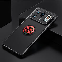 Coque Ultra Fine Silicone Souple Housse Etui avec Support Bague Anneau Aimante Magnetique pour Xiaomi Mi 11 Ultra 5G Rouge et Noir
