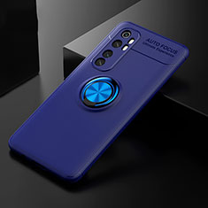 Coque Ultra Fine Silicone Souple Housse Etui avec Support Bague Anneau Aimante Magnetique pour Xiaomi Mi Note 10 Lite Bleu