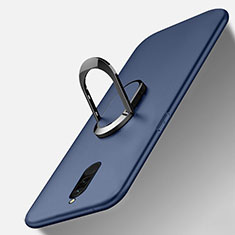 Coque Ultra Fine Silicone Souple Housse Etui avec Support Bague Anneau Aimante Magnetique pour Xiaomi Redmi 8 Bleu
