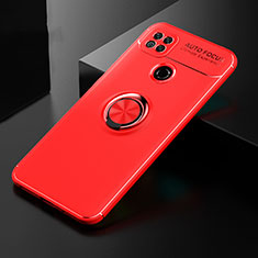Coque Ultra Fine Silicone Souple Housse Etui avec Support Bague Anneau Aimante Magnetique pour Xiaomi Redmi 9C Rouge
