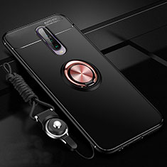 Coque Ultra Fine Silicone Souple Housse Etui avec Support Bague Anneau Aimante Magnetique pour Xiaomi Redmi K30 4G Or et Noir