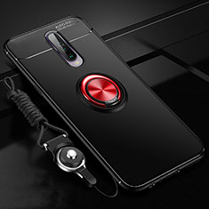 Coque Ultra Fine Silicone Souple Housse Etui avec Support Bague Anneau Aimante Magnetique pour Xiaomi Redmi K30 4G Rouge et Noir