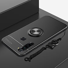 Coque Ultra Fine Silicone Souple Housse Etui avec Support Bague Anneau Aimante Magnetique pour Xiaomi Redmi Note 8 (2021) Noir
