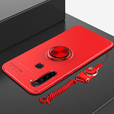 Coque Ultra Fine Silicone Souple Housse Etui avec Support Bague Anneau Aimante Magnetique pour Xiaomi Redmi Note 8 Rouge