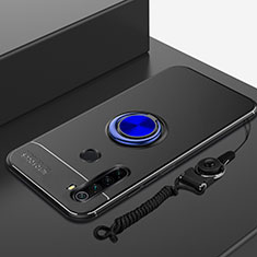 Coque Ultra Fine Silicone Souple Housse Etui avec Support Bague Anneau Aimante Magnetique pour Xiaomi Redmi Note 8T Bleu et Noir
