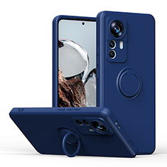 Coque Ultra Fine Silicone Souple Housse Etui avec Support Bague Anneau Aimante Magnetique QW1 pour Xiaomi Mi 12T 5G Bleu