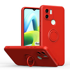 Coque Ultra Fine Silicone Souple Housse Etui avec Support Bague Anneau Aimante Magnetique QW1 pour Xiaomi Redmi A2 Plus Rouge