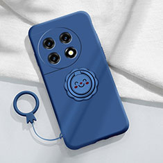 Coque Ultra Fine Silicone Souple Housse Etui avec Support Bague Anneau Aimante Magnetique S01 pour OnePlus 11R 5G Bleu