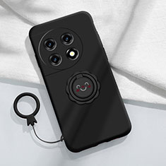 Coque Ultra Fine Silicone Souple Housse Etui avec Support Bague Anneau Aimante Magnetique S01 pour OnePlus 11R 5G Noir