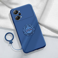 Coque Ultra Fine Silicone Souple Housse Etui avec Support Bague Anneau Aimante Magnetique S01 pour Oppo K10 Pro 5G Bleu