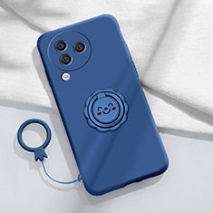 Coque Ultra Fine Silicone Souple Housse Etui avec Support Bague Anneau Aimante Magnetique S01 pour Xiaomi Civi 3 5G Bleu