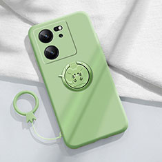Coque Ultra Fine Silicone Souple Housse Etui avec Support Bague Anneau Aimante Magnetique S01 pour Xiaomi Mi 13T 5G Pastel Vert