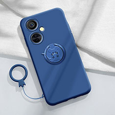 Coque Ultra Fine Silicone Souple Housse Etui avec Support Bague Anneau Aimante Magnetique S02 pour OnePlus Nord CE 3 5G Bleu