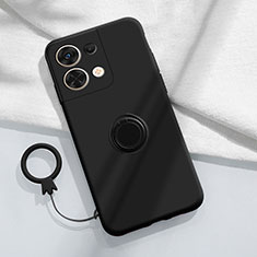 Coque Ultra Fine Silicone Souple Housse Etui avec Support Bague Anneau Aimante Magnetique S04 pour Xiaomi Redmi Note 13 5G Noir