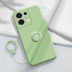 Coque Ultra Fine Silicone Souple Housse Etui avec Support Bague Anneau Aimante Magnetique S04 pour Xiaomi Redmi Note 13 5G Pastel Vert