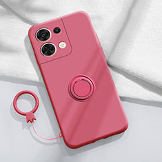 Coque Ultra Fine Silicone Souple Housse Etui avec Support Bague Anneau Aimante Magnetique S04 pour Xiaomi Redmi Note 13 5G Rouge