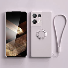 Coque Ultra Fine Silicone Souple Housse Etui avec Support Bague Anneau Aimante Magnetique S06 pour Xiaomi Redmi Note 13 Pro 5G Violet Clair