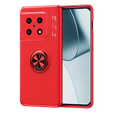 Coque Ultra Fine Silicone Souple Housse Etui avec Support Bague Anneau Aimante Magnetique SD1 pour OnePlus 10 Pro 5G Rouge