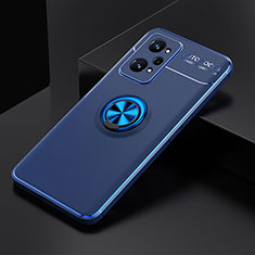 Coque Ultra Fine Silicone Souple Housse Etui avec Support Bague Anneau Aimante Magnetique SD1 pour Realme GT Neo 3T 5G Bleu
