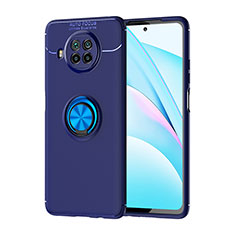 Coque Ultra Fine Silicone Souple Housse Etui avec Support Bague Anneau Aimante Magnetique SD1 pour Xiaomi Mi 10T Lite 5G Bleu