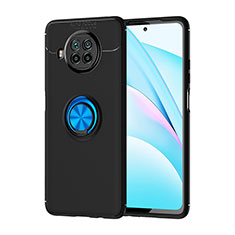 Coque Ultra Fine Silicone Souple Housse Etui avec Support Bague Anneau Aimante Magnetique SD1 pour Xiaomi Mi 10T Lite 5G Bleu et Noir