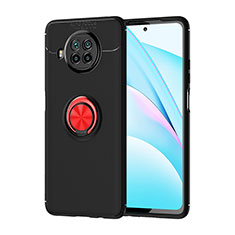 Coque Ultra Fine Silicone Souple Housse Etui avec Support Bague Anneau Aimante Magnetique SD1 pour Xiaomi Mi 10T Lite 5G Rouge et Noir