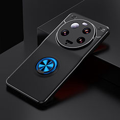 Coque Ultra Fine Silicone Souple Housse Etui avec Support Bague Anneau Aimante Magnetique SD1 pour Xiaomi Mi 13 Ultra 5G Bleu et Noir