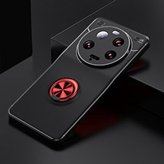 Coque Ultra Fine Silicone Souple Housse Etui avec Support Bague Anneau Aimante Magnetique SD1 pour Xiaomi Mi 13 Ultra 5G Rouge et Noir