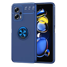 Coque Ultra Fine Silicone Souple Housse Etui avec Support Bague Anneau Aimante Magnetique SD1 pour Xiaomi Poco X4 GT 5G Bleu