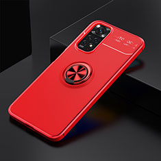 Coque Ultra Fine Silicone Souple Housse Etui avec Support Bague Anneau Aimante Magnetique SD1 pour Xiaomi Redmi Note 11 4G (2022) Rouge