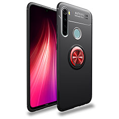 Coque Ultra Fine Silicone Souple Housse Etui avec Support Bague Anneau Aimante Magnetique SD1 pour Xiaomi Redmi Note 8 (2021) Rouge et Noir