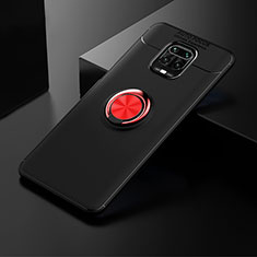 Coque Ultra Fine Silicone Souple Housse Etui avec Support Bague Anneau Aimante Magnetique SD1 pour Xiaomi Redmi Note 9 Pro Max Rouge et Noir