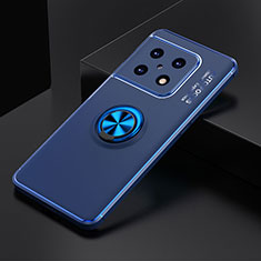 Coque Ultra Fine Silicone Souple Housse Etui avec Support Bague Anneau Aimante Magnetique SD2 pour OnePlus 10 Pro 5G Bleu