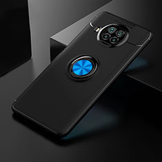 Coque Ultra Fine Silicone Souple Housse Etui avec Support Bague Anneau Aimante Magnetique SD2 pour Xiaomi Mi 10T Lite 5G Bleu et Noir