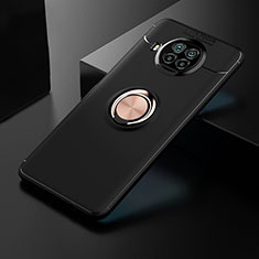 Coque Ultra Fine Silicone Souple Housse Etui avec Support Bague Anneau Aimante Magnetique SD2 pour Xiaomi Mi 10T Lite 5G Or et Noir