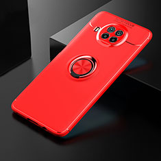 Coque Ultra Fine Silicone Souple Housse Etui avec Support Bague Anneau Aimante Magnetique SD2 pour Xiaomi Mi 10T Lite 5G Rouge