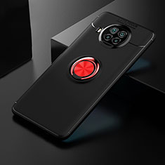 Coque Ultra Fine Silicone Souple Housse Etui avec Support Bague Anneau Aimante Magnetique SD2 pour Xiaomi Mi 10T Lite 5G Rouge et Noir