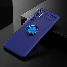 Coque Ultra Fine Silicone Souple Housse Etui avec Support Bague Anneau Aimante Magnetique SD2 pour Xiaomi Mi Note 10 Lite Bleu