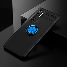 Coque Ultra Fine Silicone Souple Housse Etui avec Support Bague Anneau Aimante Magnetique SD2 pour Xiaomi Mi Note 10 Lite Bleu et Noir