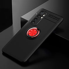 Coque Ultra Fine Silicone Souple Housse Etui avec Support Bague Anneau Aimante Magnetique SD2 pour Xiaomi Mi Note 10 Lite Rouge et Noir